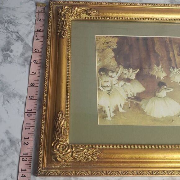 The Ballet Rehearsal Onstage Golden Frame Print by Edgar Degas - Picture 9 of 16